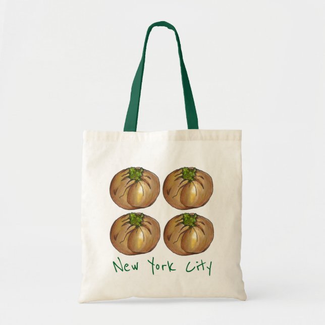 New York City NYC Foodie Jewish Deli Knish Tote Tygkasse (Framsidan)