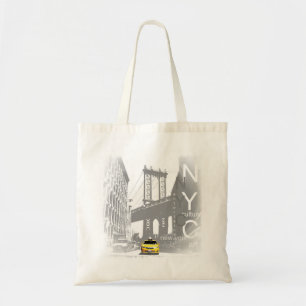 New York City Nyc Gult Taxi Brooklyn Bridge Tygkasse