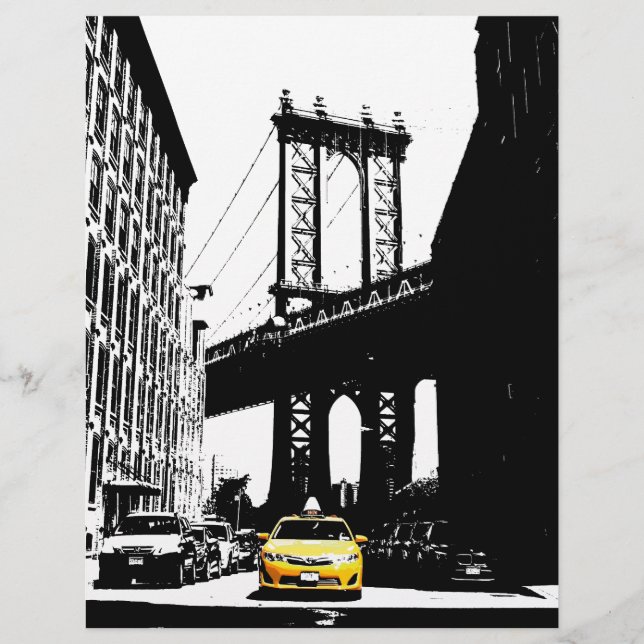 New York City Nyc Gult Taxi Pop Art (Framsida)