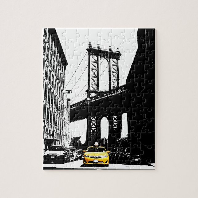 New York City Nyc Gult Taxi Pop Art Pussel (Vertikal)