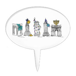 New York City NYC Hanukkah Chanukah Landmarks Tårtdekoration