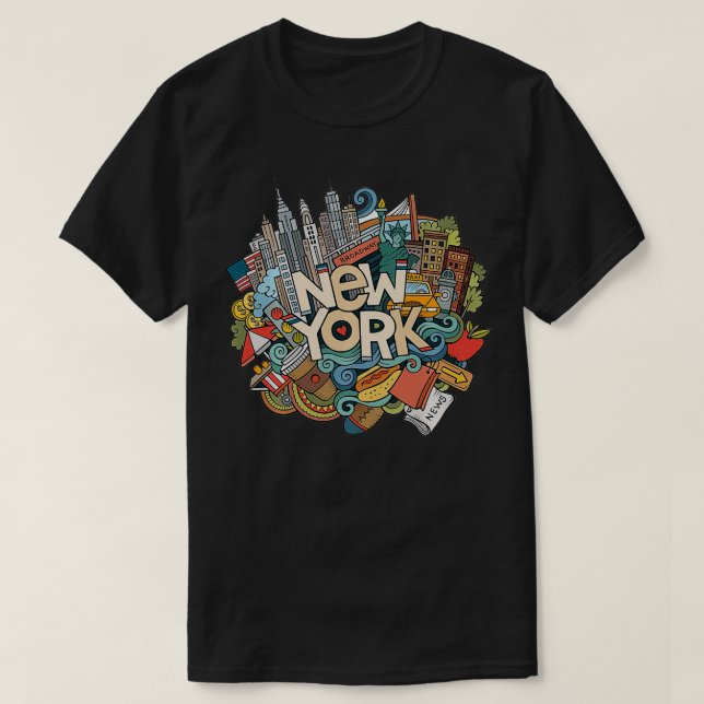 New York City NYC Iconic Skyline Big Apple Gift So T Shirt (Design framsida)
