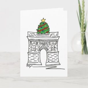 New York City NYC Julgran Washington Square Helgkort