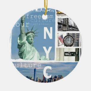 New York City Nyc Julgransprydnad Keramik