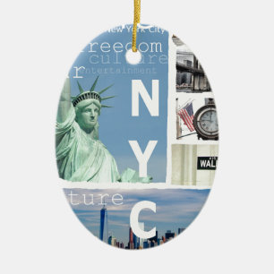 New York City Nyc Julgransprydnad Keramik