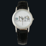 New York City NYC Landmark Hanukkah Chanukah Armbandsur<br><div class="desc">Titta på en originalmarkör som visar en rad klassiska New York City-markeringar "klädda" för Hanukkah-helgdagarna! Denna illustration finns även på andra produkter. Ser du inte vad du är tittar för? Behöver du hjälp med anpassning? Kontakta Rebecca för att få något designat bara för dig.</div>