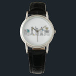 New York City NYC Landmark Hanukkah Chanukah Armbandsur<br><div class="desc">Titta på en originalmarkör som visar en rad klassiska New York City-markeringar "klädda" för Hanukkah-helgdagarna! Denna illustration finns även på andra produkter. Ser du inte vad du är tittar för? Behöver du hjälp med anpassning? Kontakta Rebecca för att få något designat bara för dig.</div>