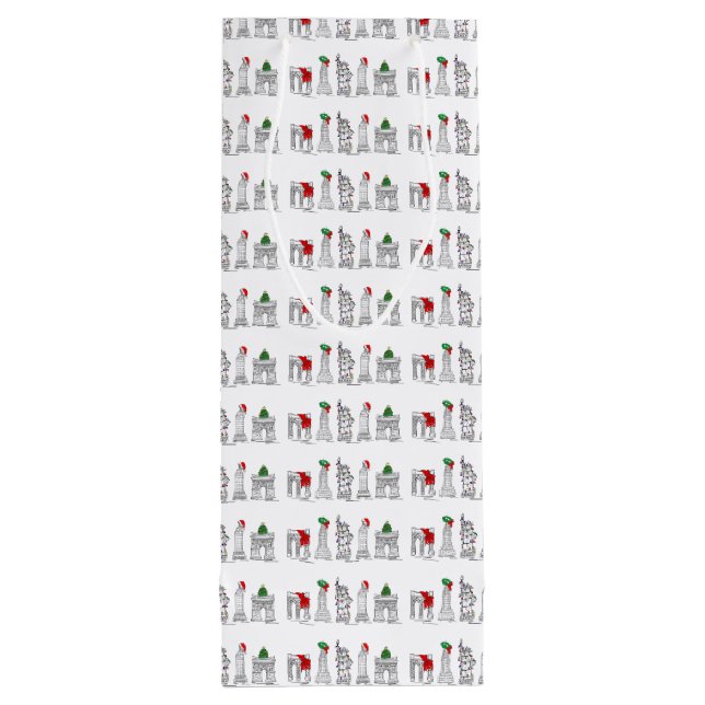 New York City NYC Landmark jul Julafton Vin Bag (Baksidan)