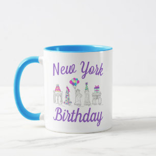New York City NYC Landmarks Födelsedagsfest Mugg