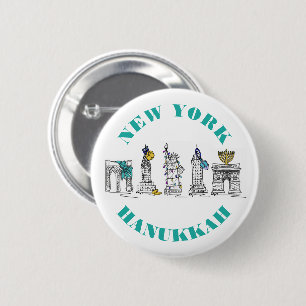 New York City NYC Landmarks Hanukkah Helgdag Knapp