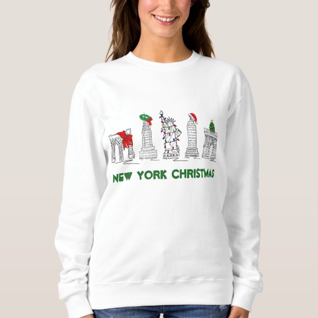 New York City NYC Landmarks Helgdag Tee Shirt (Framsida)