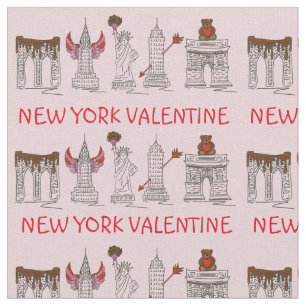 New York City NYC Landmarks Kärlek Valentindagen Tyg