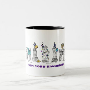 New York City NYC Lycklig Hanukkah Chanukah Helgda Två-Tonad Mugg
