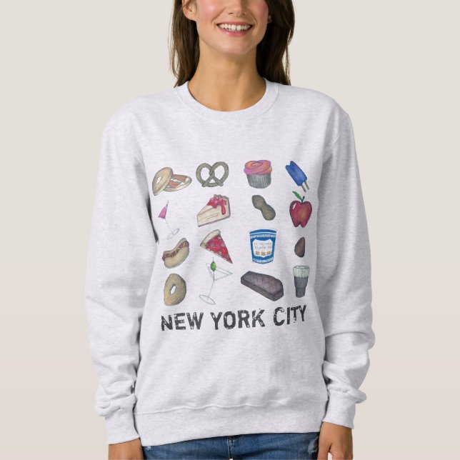 New York City NYC Mat Foodie Sweatshirt T Shirt (Framsida)