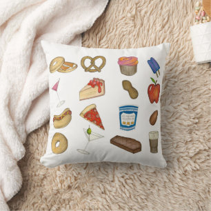 New York City NYC Mat Hett Hund Coffee Pizza Apple Kudde