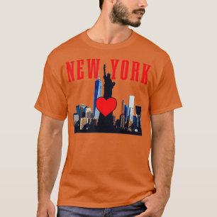 New York City NYC NY Skyline Frihetsgudinnan Hea T Shirt
