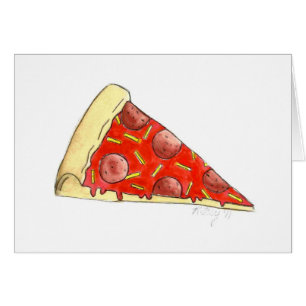 New York City NYC Pepperoni Pizza-segmentkort Hälsningskort