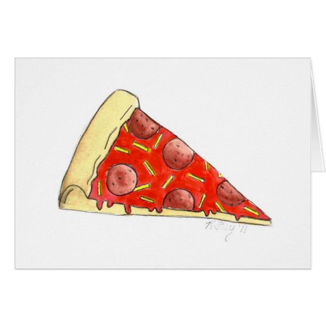 New York City NYC Pepperoni Pizza-segmentkort Hälsningskort (Framsidan Horizontal)