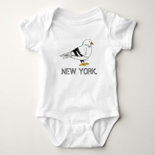 New York City NYC Pigeon Bird Tee Shirt (Framsida)