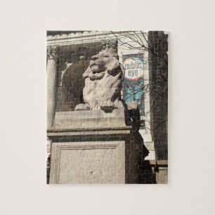 New York City NYC Public Bibliotek Lejon Statue Pussel