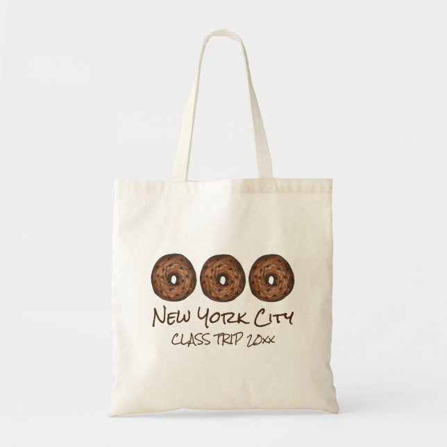 New York City NYC Resa Raisin Bagel Bagels Tote Tygkasse (Framsidan)