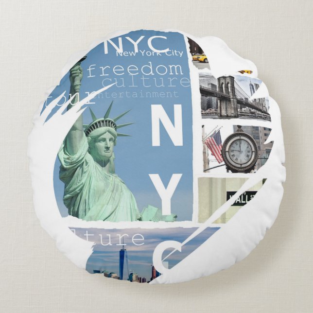 New York City Nyc Rund Kudde (Framsidan)