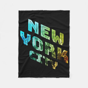 New York City NYC Skyline Downtown Manhattan Metro Fleecefilt