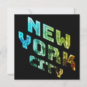 New York City NYC Skyline Downtown Manhattan Metro Inbjudningar