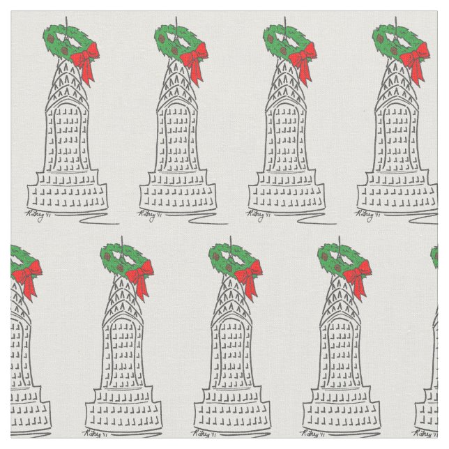 New York City NYC-Skyscraperna Juldagen Tyg (Närbild)