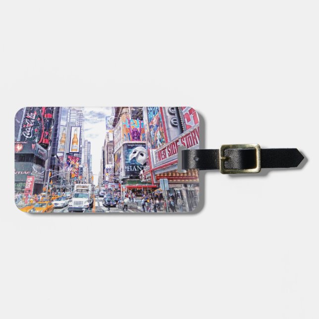 New York City NYC Travel Anpassade Namn Bagagebricka (Horisontell Framsida)