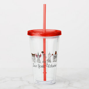 New York City NYC Valentine Helgdag Landmarks Take Away Mugg