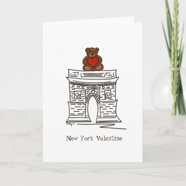 New York City NYC Valentines Day Landmark Arch Helgkort (Front)