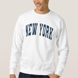 New York City NYC Vintage College Stil Lång Ärmad Tröja