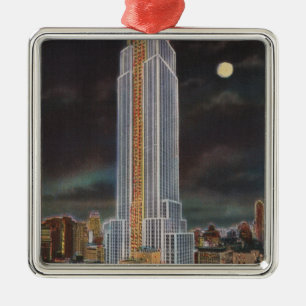 New York City NYEmpire statlig Bldg in Julgransprydnad Metall