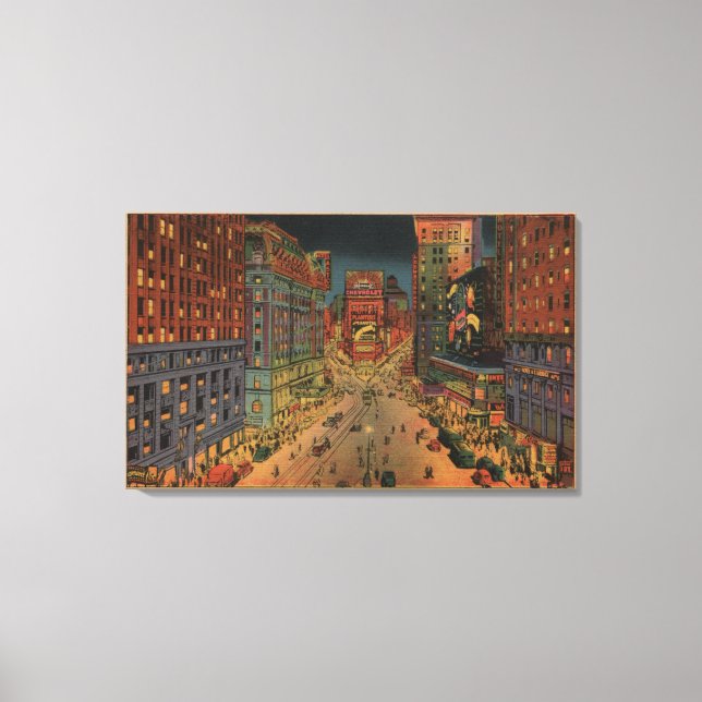 New York City, NYNight View of Times Square Canvastryck (Framsida)