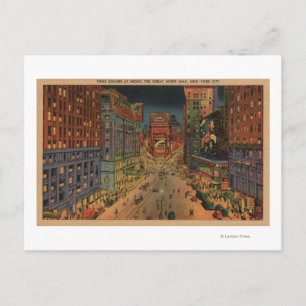 New York City, NYNight View of Times Square Vykort