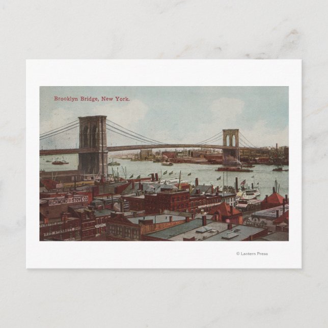 New York City, NYView of the Brooklyn Bridge Vykort (Framsida)