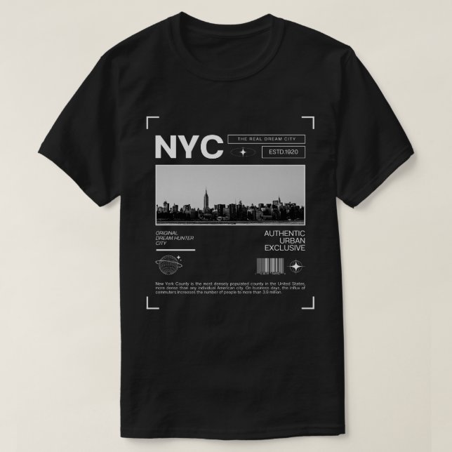 New York City of Dreams, Iconic Skyline T Shirt (Design framsida)