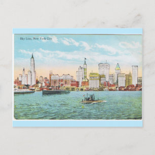 New York City Old Skyline Vykort