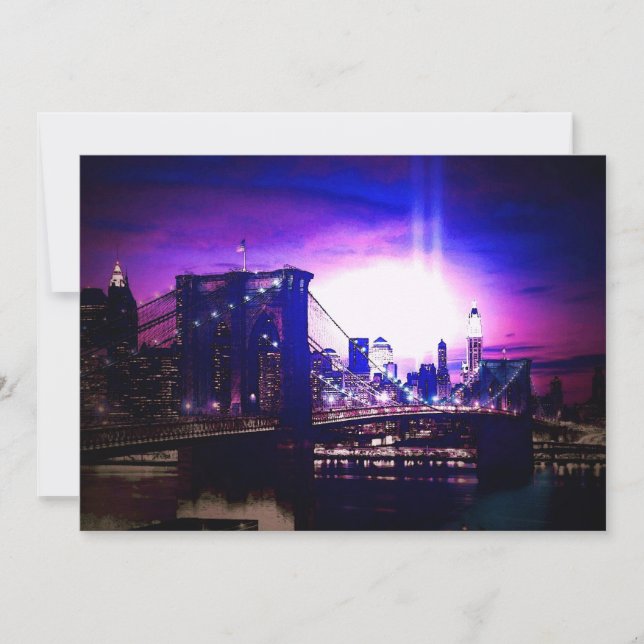 New York City på kvällsinbjudan Inbjudningar (Framsida)