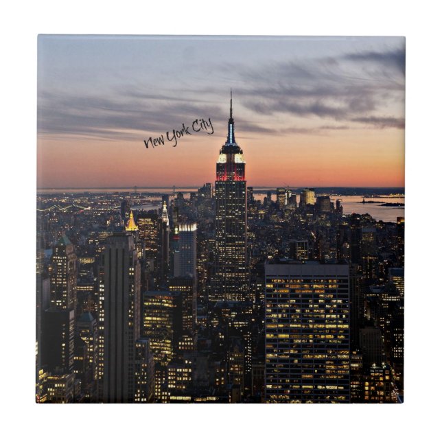 New York City på natten Kakelplatta (Framsidan)