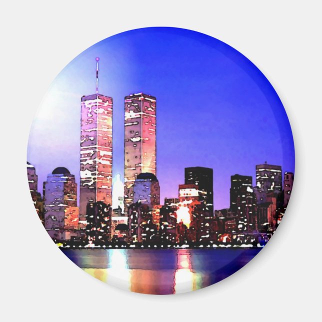 New York City på natten Magnet (Framsidan)