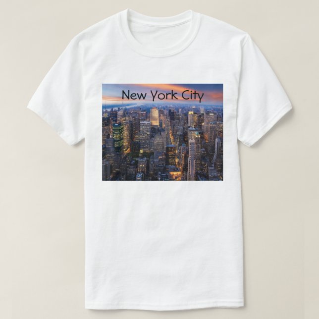 New York City på natten. T-shirt (Design framsida)