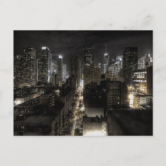 New York City på natten Vykort (Framsida)