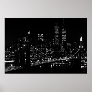 New York City på Night Poster