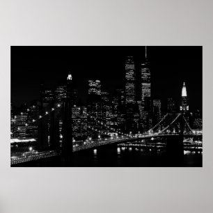 New York City på Night Poster