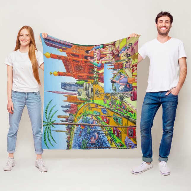 New York City Painting Fleecefilt (På plats)