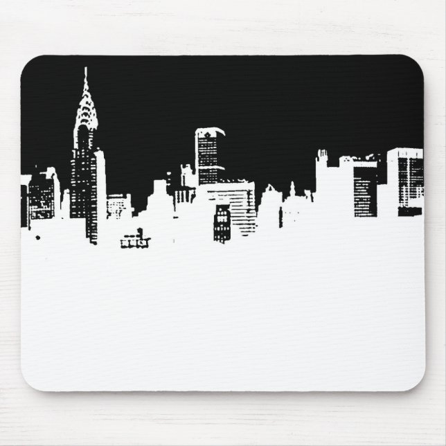New York City Panorama Pop Art Mousepad Musmatta (Framsidan)