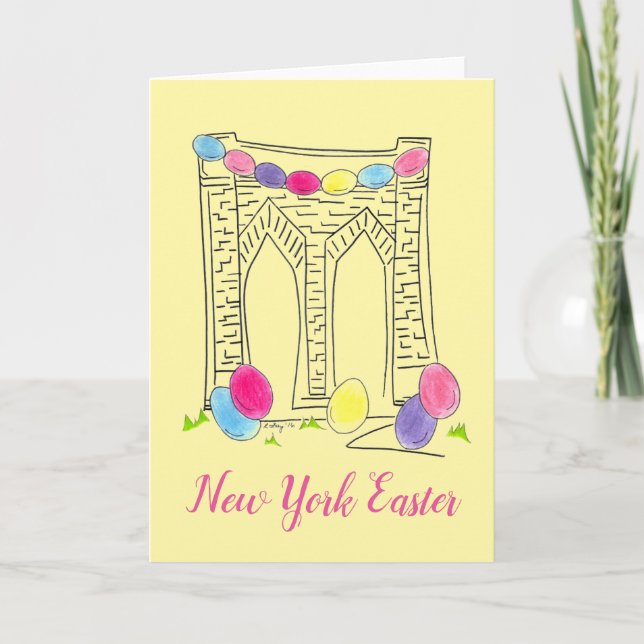 New York City Påsk Brooklyn Bridge Egg Hunt NYC Helgkort (Framsida)
