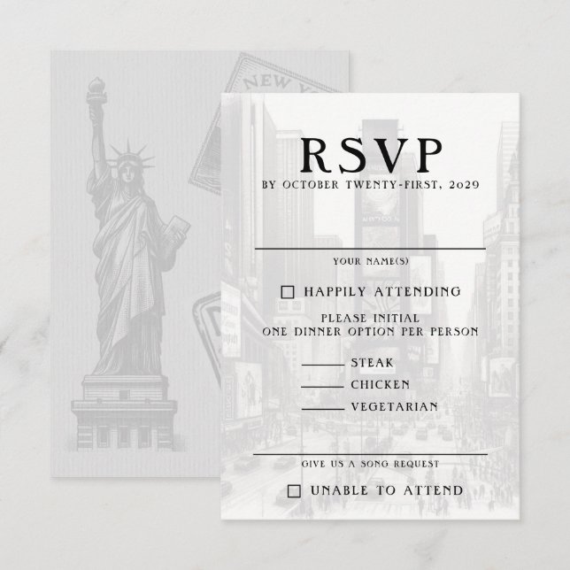New York City Passport OSA Kort (Fram/baksida)